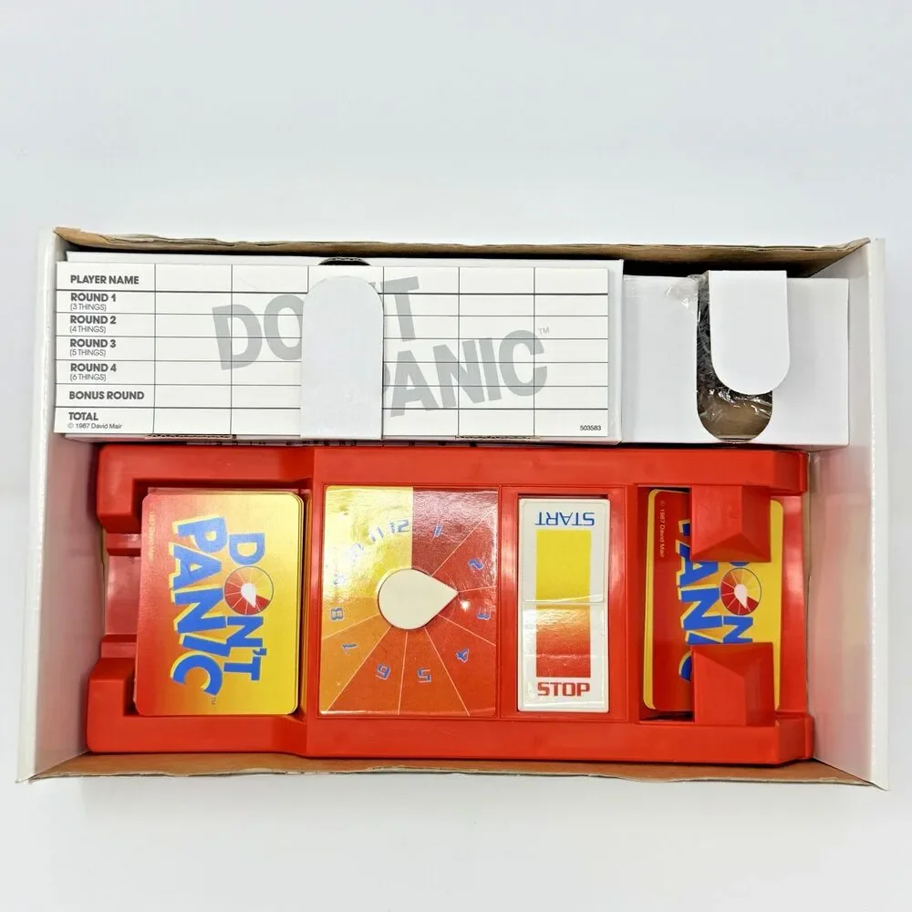 Don't Panic 1987 David Mair Vintage Board Game 100 Percent Complete Set Tested